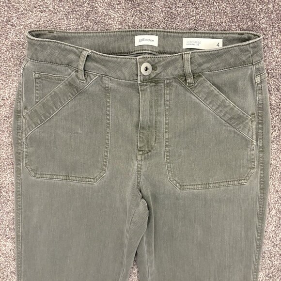 J. Jill Women's Ankle Jeans Size 4 Green High Rise Straight Leg Cuffed Denim EUC - Picture 3 of 16